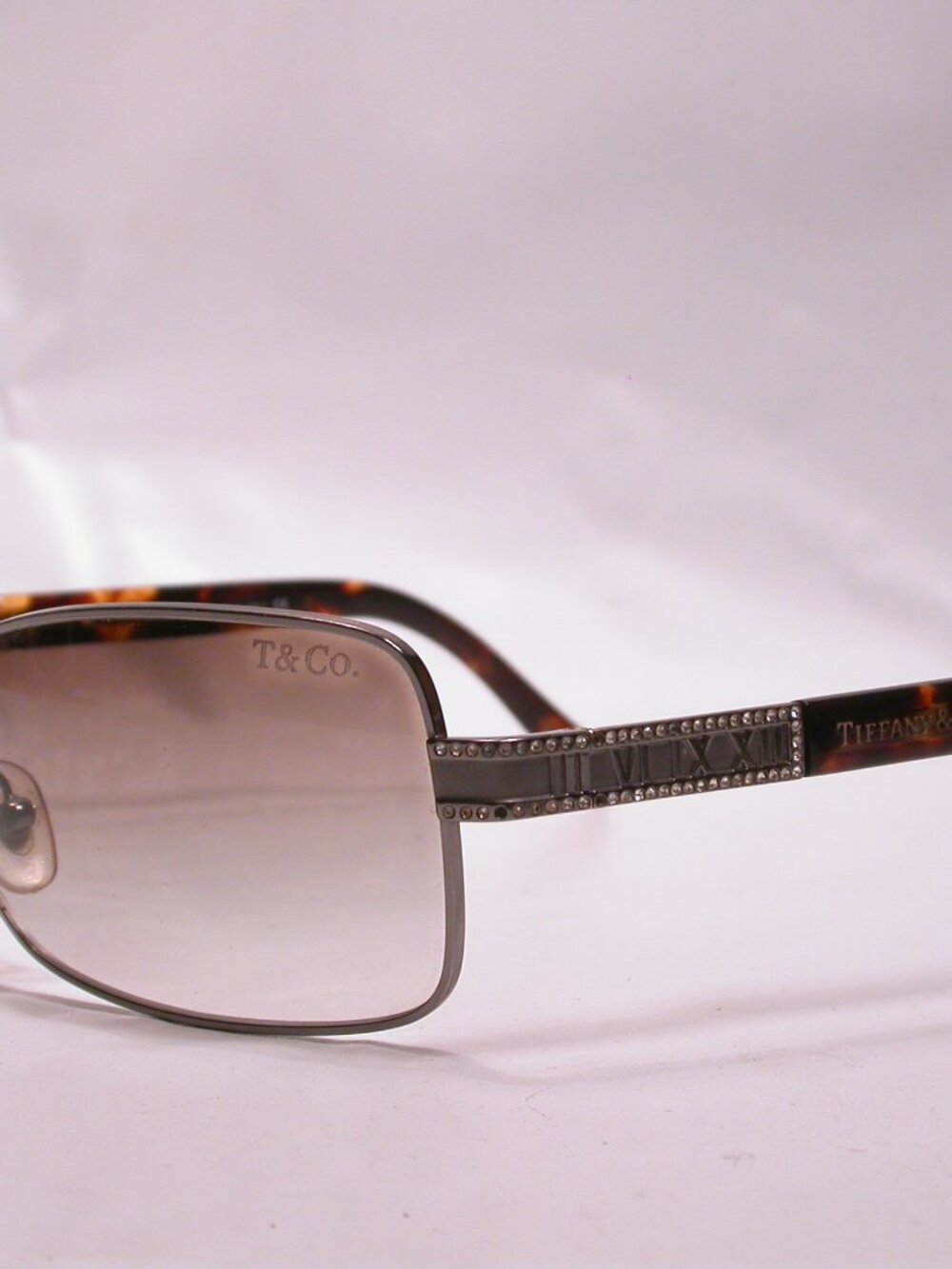 Tiffany & Co. Silver Time Roman Numeral Luxury Sunglasses Made in Italy